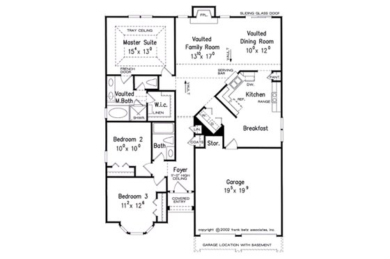 Floor Plan - Main Floor for Traditional House Plan #927-38 - 3 bed, 2 bath