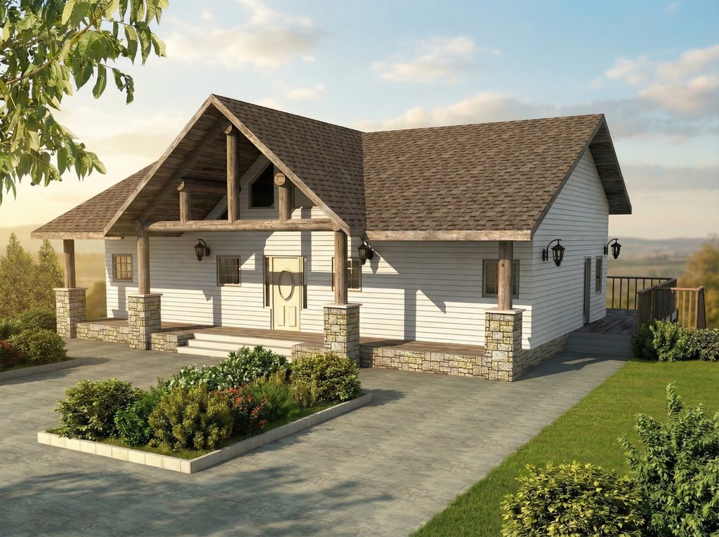 Exterior - Front Elevation 2 for Craftsman House Plan #117-1109 - 3 bed, 2.5 bath
