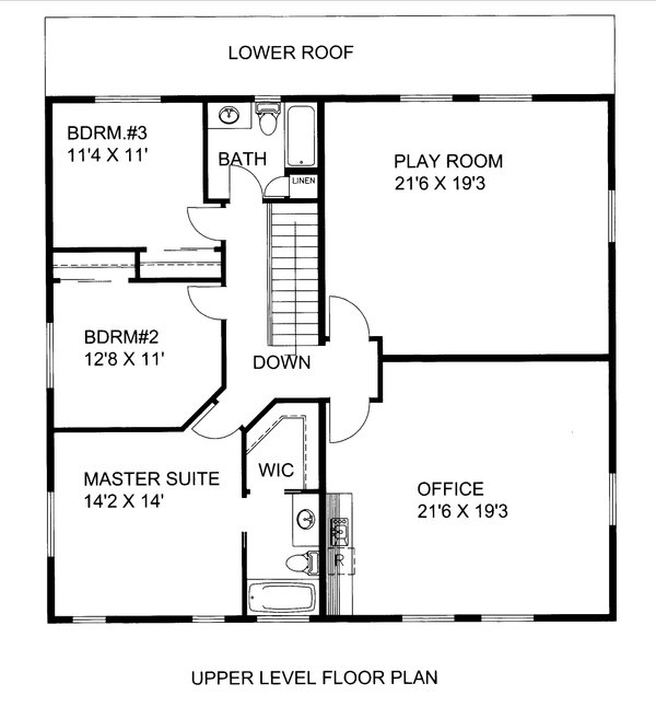 Craftsman Floor Plan - Upper Floor Plan #117-923