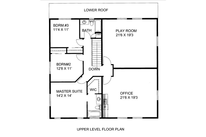 Home Plan - Floor Plan - Upper Floor for Craftsman House Plan #117-923 - 3 bed, 2.5 bath