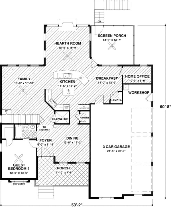 Craftsman Floor Plan - Main Floor Plan #56-562