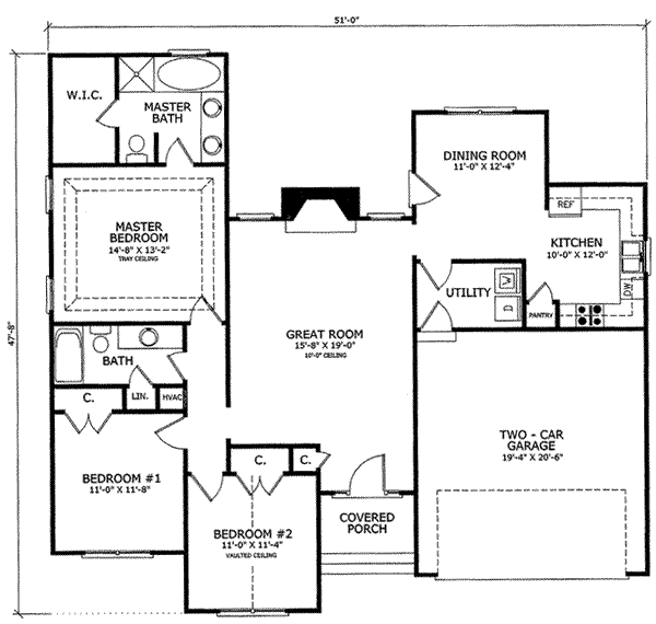 Traditional Floor Plan - Main Floor Plan #412-120