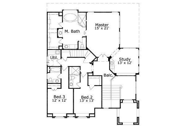European Floor Plan - Upper Floor Plan #411-860