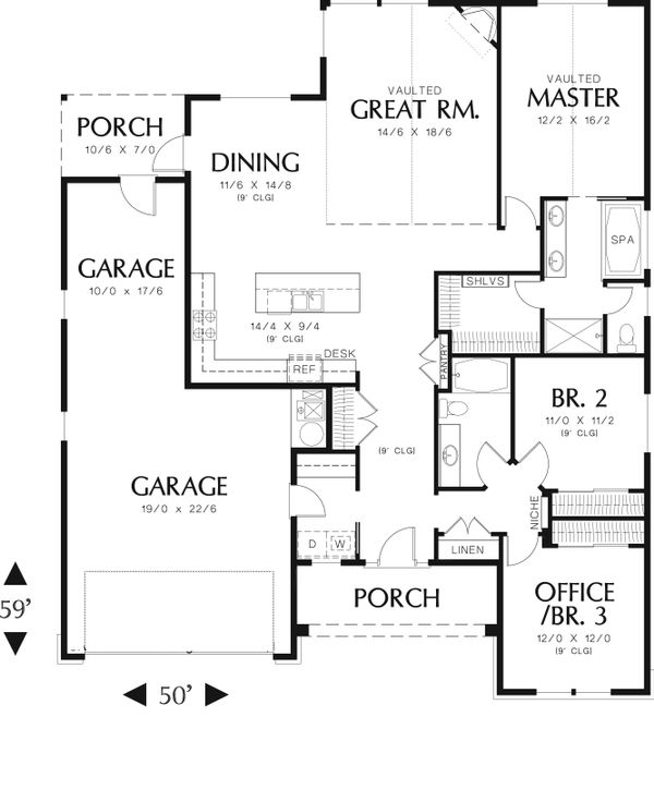 Home Plan - Traditional Floor Plan - Main Floor Plan #48-594