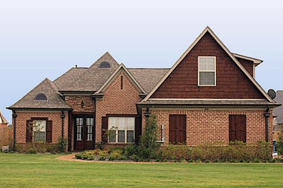Exterior - Front Elevation for European House Plan #424-254 - 3 bed, 2 bath