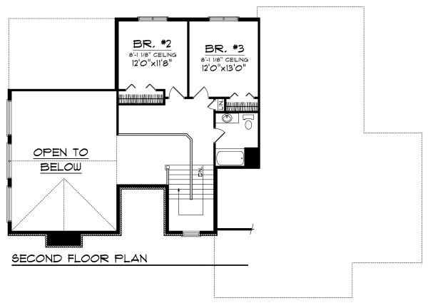 Home Plan - Traditional Floor Plan - Upper Floor Plan #70-876