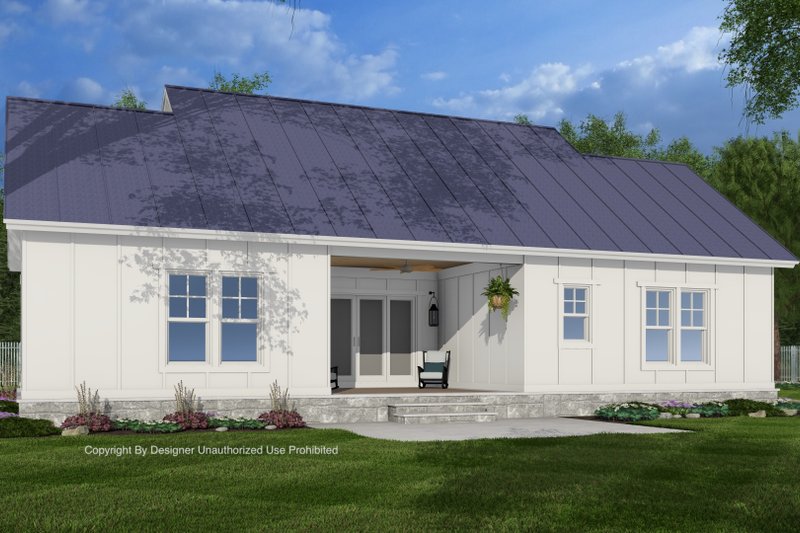 House Blueprint - Exterior - Rear Elevation 1 for Bungalow House Plan #51-1444 - 3 bed, 2 bath