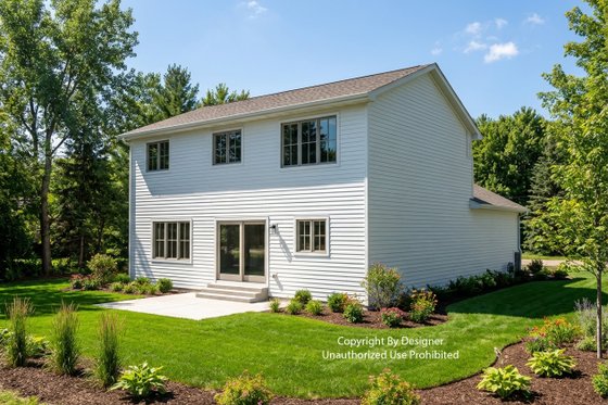 Exterior - Rear Elevation 1 for Farmhouse House Plan #51-1524 - 3 bed, 2.5 bath