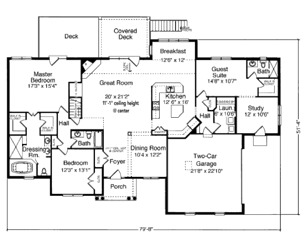 Traditional Style House Plan - 3 Beds 3 Baths 2553 Sq/Ft Plan #46-451 ...