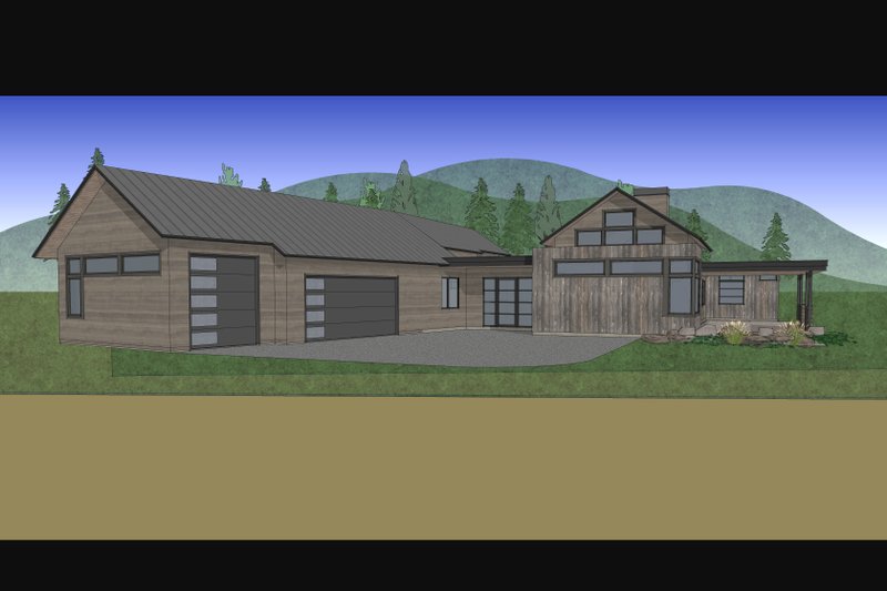 House Blueprint - Exterior - Front Elevation 7 for Contemporary House Plan #892-44 - 3 bed, 3.5 bath