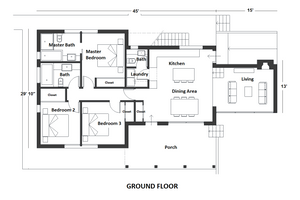 Floor Plan - Main Floor for Contemporary House Plan #542-20 - 5 bed, 5 bath