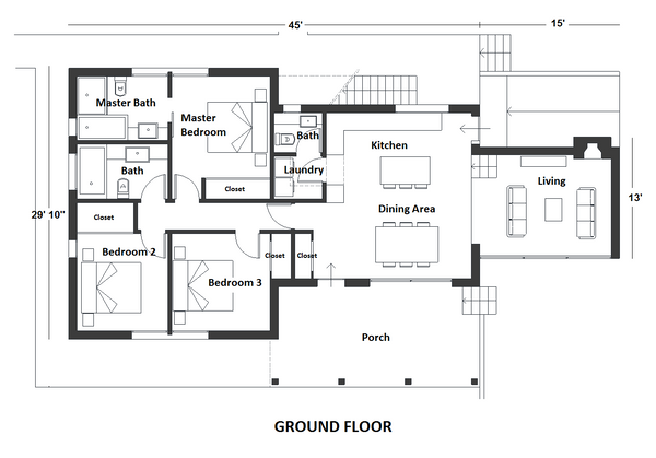 House Plan Design - Contemporary Floor Plan - Main Floor Plan #542-20