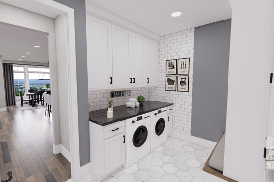 Interior - Laundry for Farmhouse House Plan #51-1239 - 4 bed, 3.5 bath