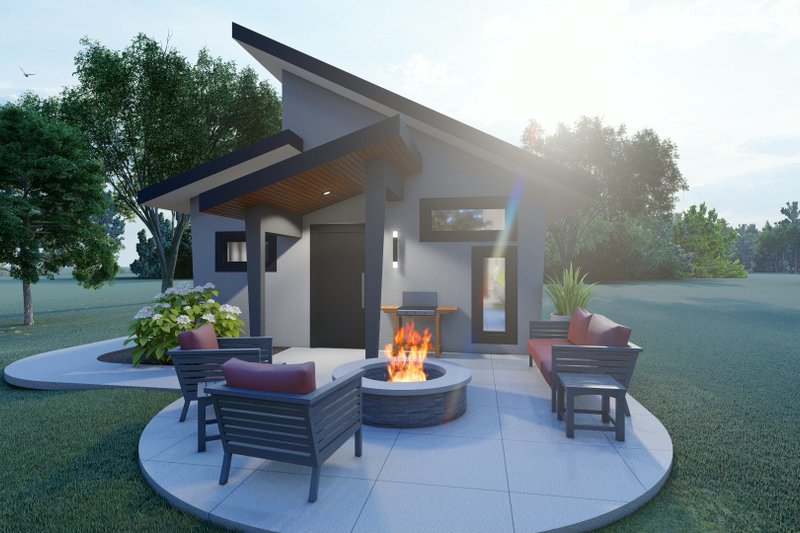 House Plan Design - Exterior - Rear Elevation for Contemporary House Plan #1122-2, 1 bath