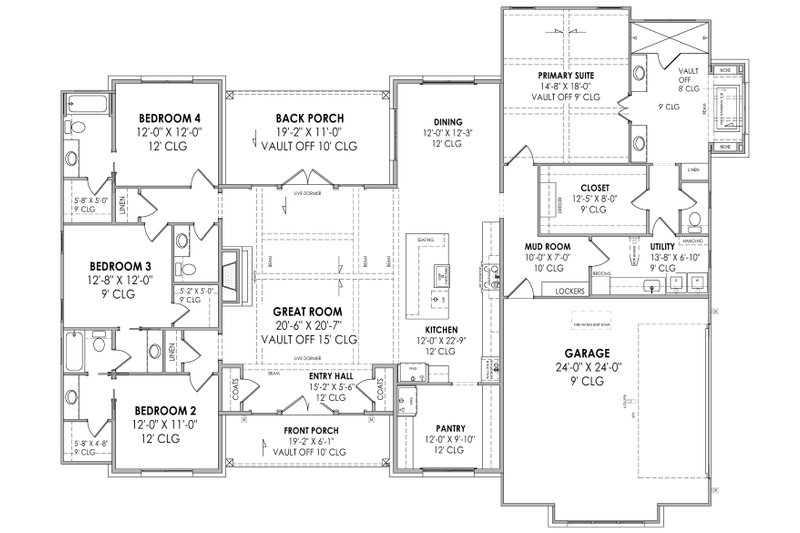 Architectural House Design - Floor Plan - Main Floor for European House Plan #1096-64 - 4 bed, 3.5 bath