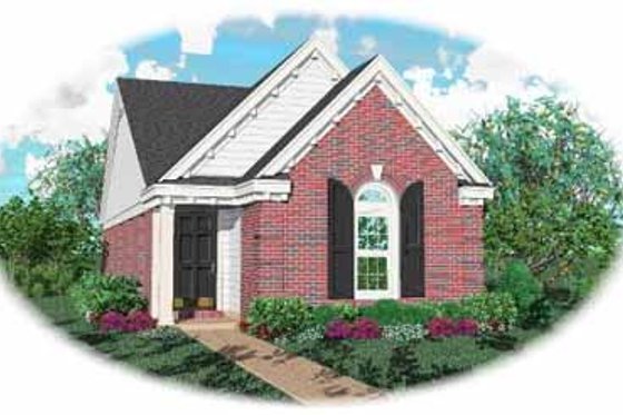 Exterior - Front Elevation for Southern House Plan #81-129 - 2 bed, 2 bath