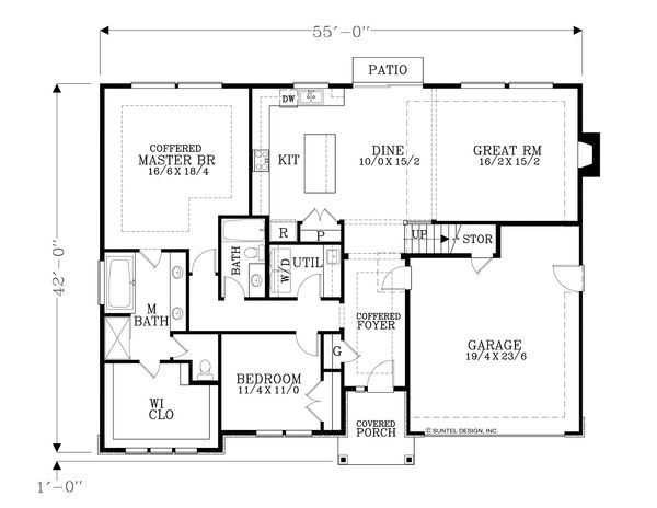 Craftsman Floor Plan - Main Floor Plan #53-576