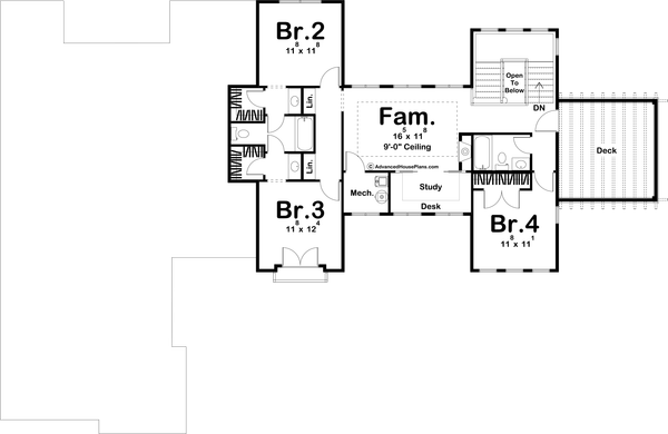 Mediterranean Floor Plan - Upper Floor Plan #455-555