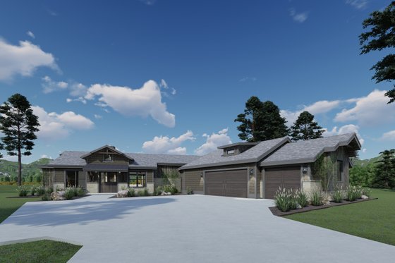 Exterior - Front Elevation 3 for Ranch House Plan #1069-34 - 3 bed, 2.5 bath