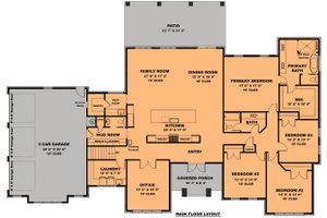 Floor Plan - Main Floor for Traditional House Plan #1111-27 - 4 bed, 3 bath