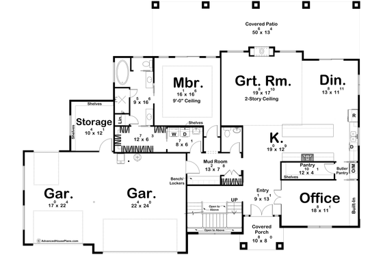 Floor Plan - Main Floor for Modern House Plan #455-611 - 4 bed, 3.5 bath