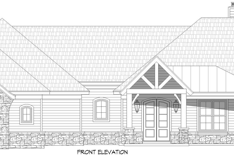 Architectural House Design - Exterior - Front Elevation 3 for Ranch House Plan #932-1115 - 3 bed, 2.5 bath
