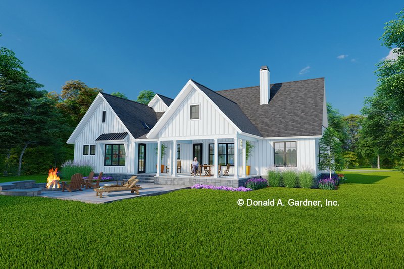 House Blueprint - Exterior - Rear Elevation for Farmhouse House Plan #929-1155 - 3 bed, 2.5 bath