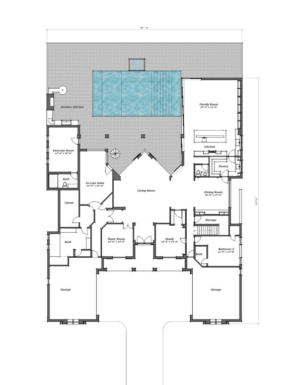 Southern Style House Plan 5 Beds 7.5 Baths 6300 Sq/Ft