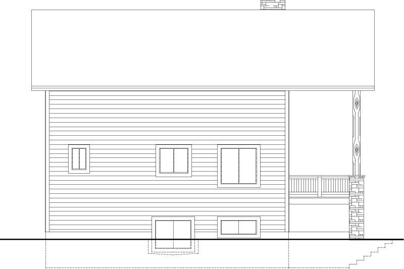 Architectural House Design - Exterior - Rear Elevation for Craftsman House Plan #117-928 - 3 bed, 3 bath
