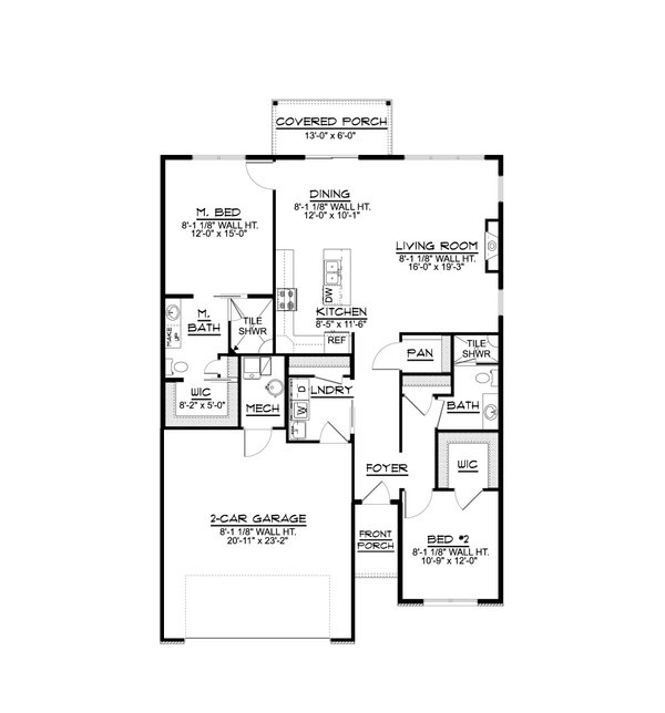 House Design - Ranch Floor Plan - Main Floor Plan #1064-166