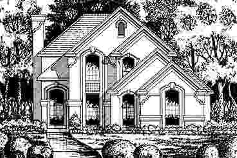 Exterior - Front Elevation 2 for European House Plan #40-181 - 3 bed, 2.5 bath