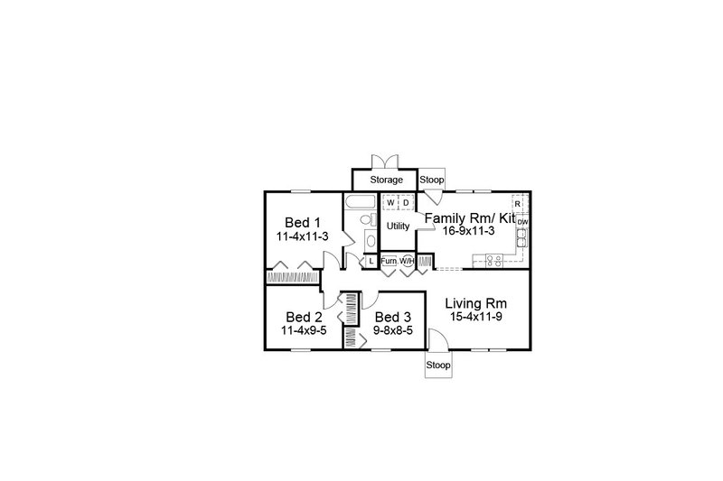 Dream House Plan - Floor Plan - Other Floor for Ranch House Plan #57-465 - 3 bed, 1 bath