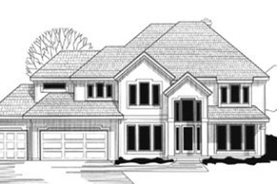 Exterior - Front Elevation for Modern House Plan #67-158 - 4 bed, 4 bath