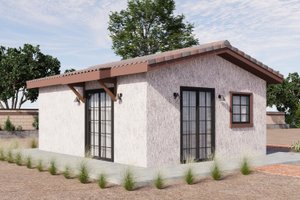 Adobe / Southwestern Exterior - Front Elevation Plan #1106-141