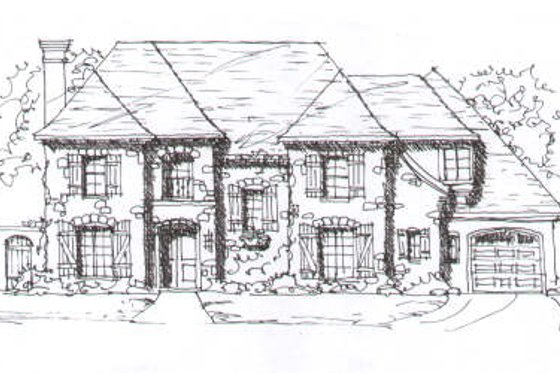 Exterior - Front Elevation for European House Plan #141-233 - 5 bed, 4.5 bath
