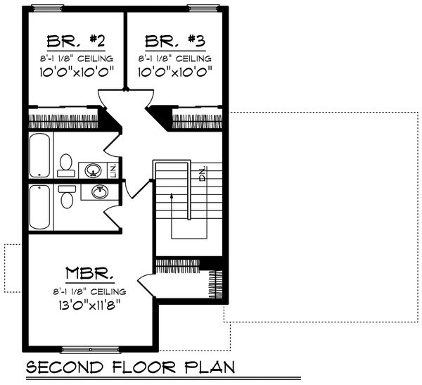 Home Plan - Traditional Floor Plan - Upper Floor Plan #70-1187