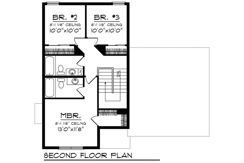 Home Plan - Floor Plan - Upper Floor for Traditional House Plan #70-1187 - 3 bed, 2.5 bath