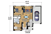Contemporary Style House Plan - 2 Beds 1 Baths 953 Sq/Ft Plan #25-4404 