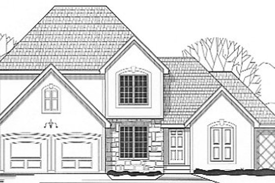 Exterior - Front Elevation for European House Plan #67-713 - 3 bed, 2 bath