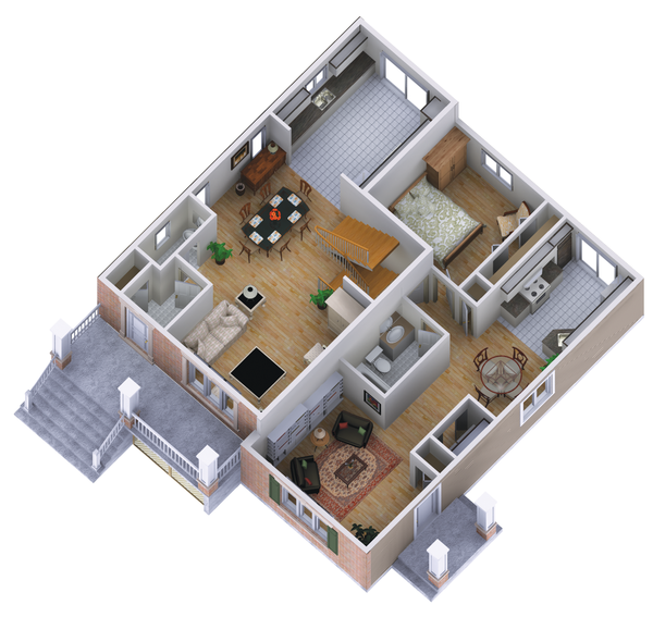 Country Floor Plan - Main Floor Plan #25-4522