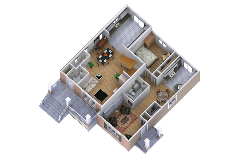 Dream House Plan - Floor Plan - Main Floor 1 for Country House Plan #25-4522 - 4 bed, 2 bath