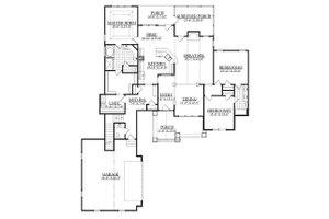 Floor Plan - Main Floor for Ranch House Plan #1071-12 - 3 bed, 2.5 bath