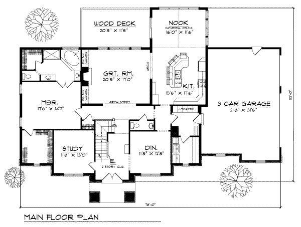 Home Plan - European Floor Plan - Main Floor Plan #70-509
