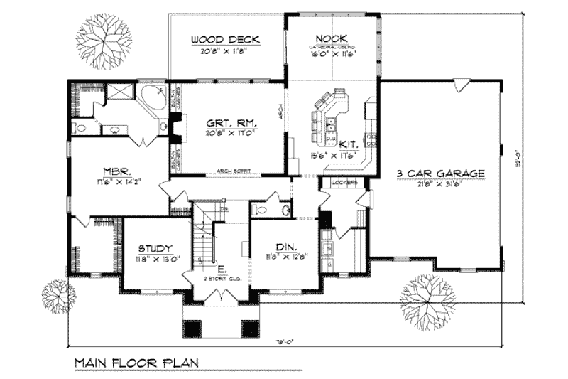 Dream House Plan - Floor Plan - Main Floor for European House Plan #70-509 - 5 bed, 3.5 bath