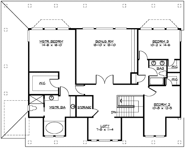 House Blueprint - Country Floor Plan - Upper Floor Plan #132-158