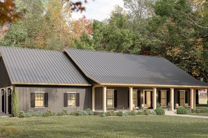 Barndominium Exterior - Front Elevation Plan #44-282