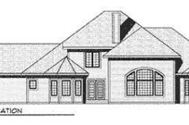 Home Plan - Exterior - Rear Elevation for European House Plan #70-531 - 3 bed, 2.5 bath