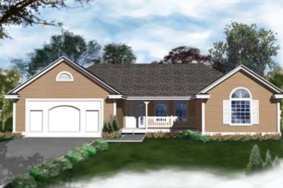 Exterior - Front Elevation 3 for Traditional House Plan #93-102 - 2 bed, 2 bath
