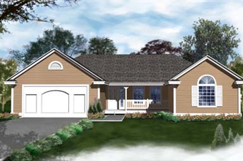 Dream House Plan - Exterior - Front Elevation 3 for Traditional House Plan #93-102 - 2 bed, 2 bath