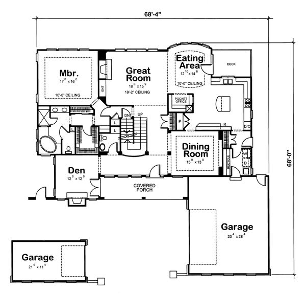Traditional Floor Plan - Main Floor Plan #20-1555